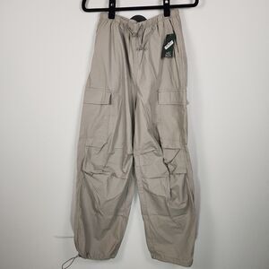 Women's Mid-Rise Parachute Cargo Utility Y2K Pants Wild Fable Beige Taupe XS NWT